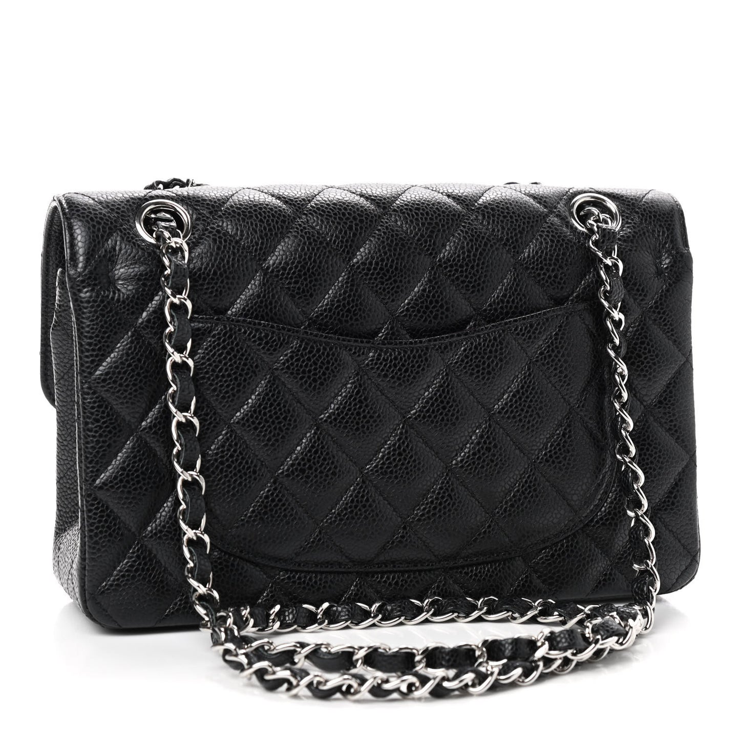 Caviar Quilted Small Double Flap Black