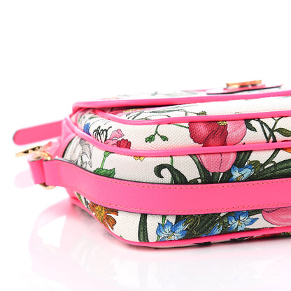 Gucci Canvas Flora Floral Shoulder Bag White Fuchsia Fluo 8 of 10