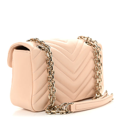 Gucci Lambskin Matelasse Small GG Marmont Shoulder Bag Pink Beige 3 of 10
