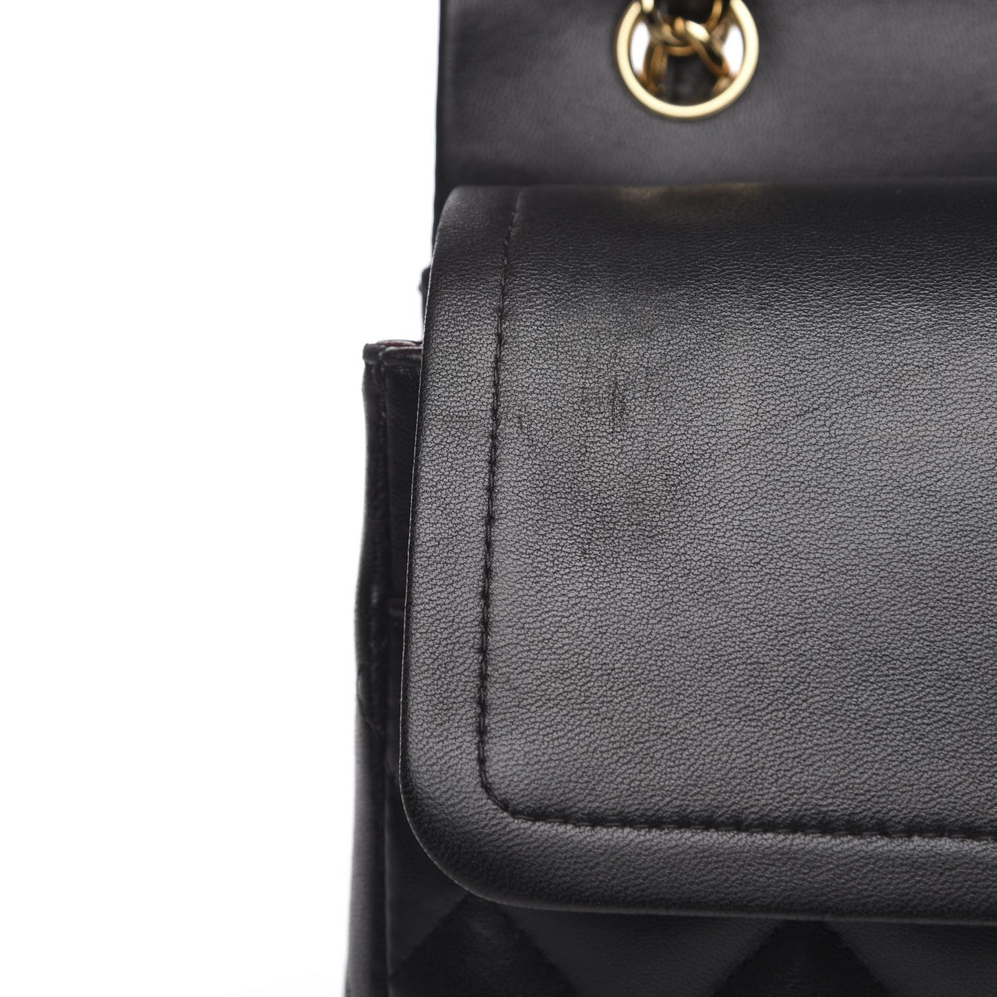 Lambskin Quilted Jumbo Double Flap Black