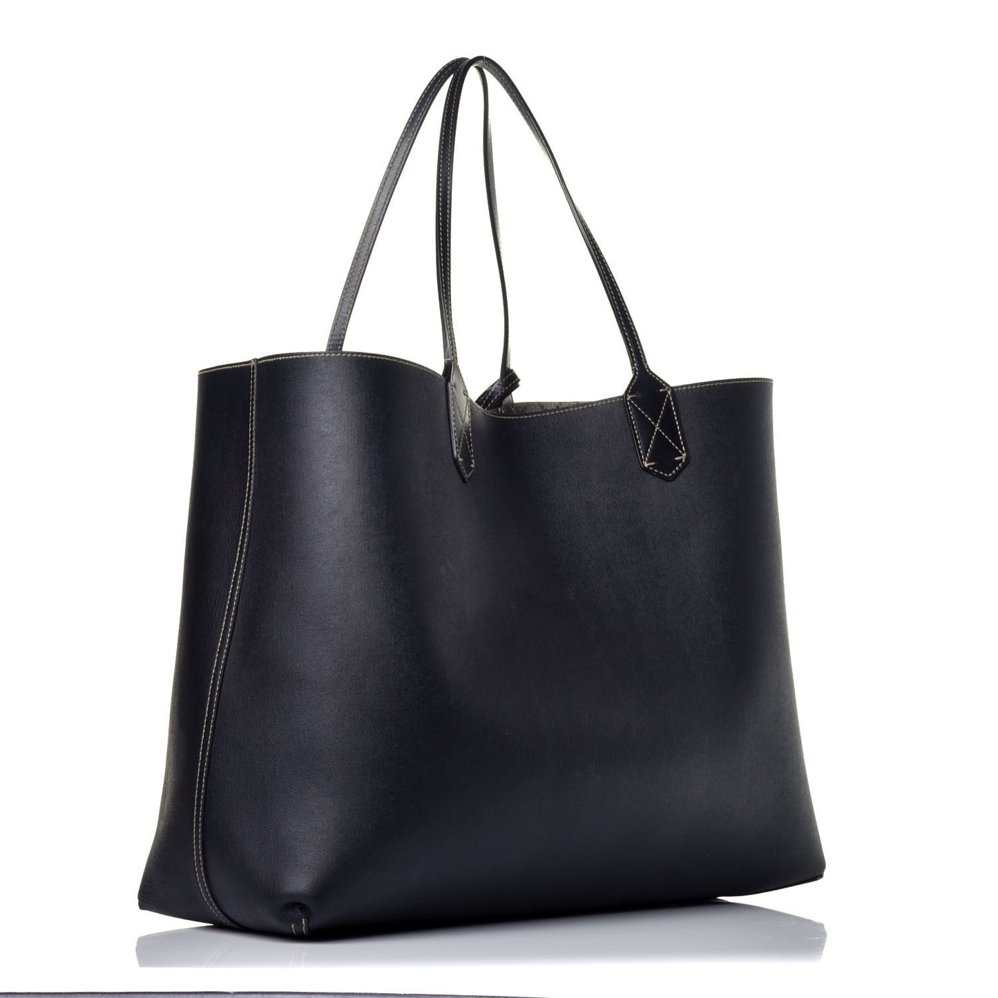GG Supreme Monogram Large Reversible Tote Beige Black