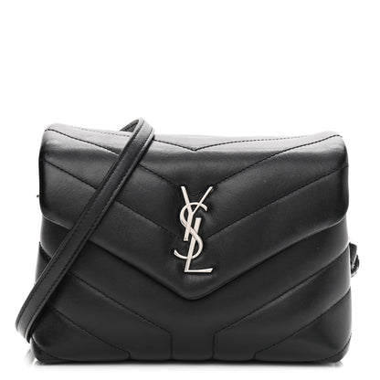 Saint Laurent Calfskin Y Quilted Monogram Toy Loulou Crossbody Bag Black 1 of 12