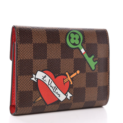 Louis Vuitton Damier Ebene Stories Victorine Wallet Red 3 of 7