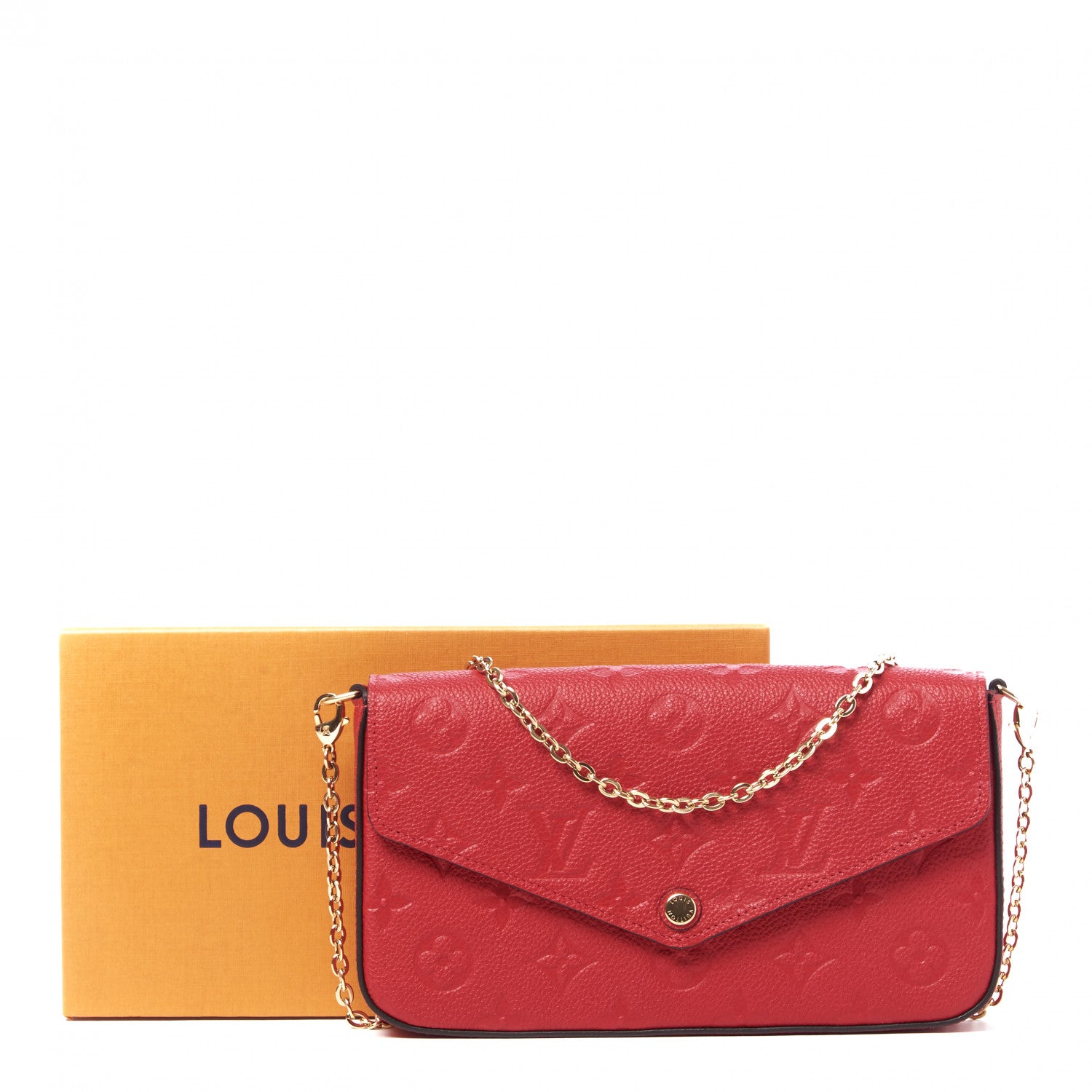 Louis Vuitton Empreinte Pochette Felicie Chain Wallet Scarlet 10 of 10