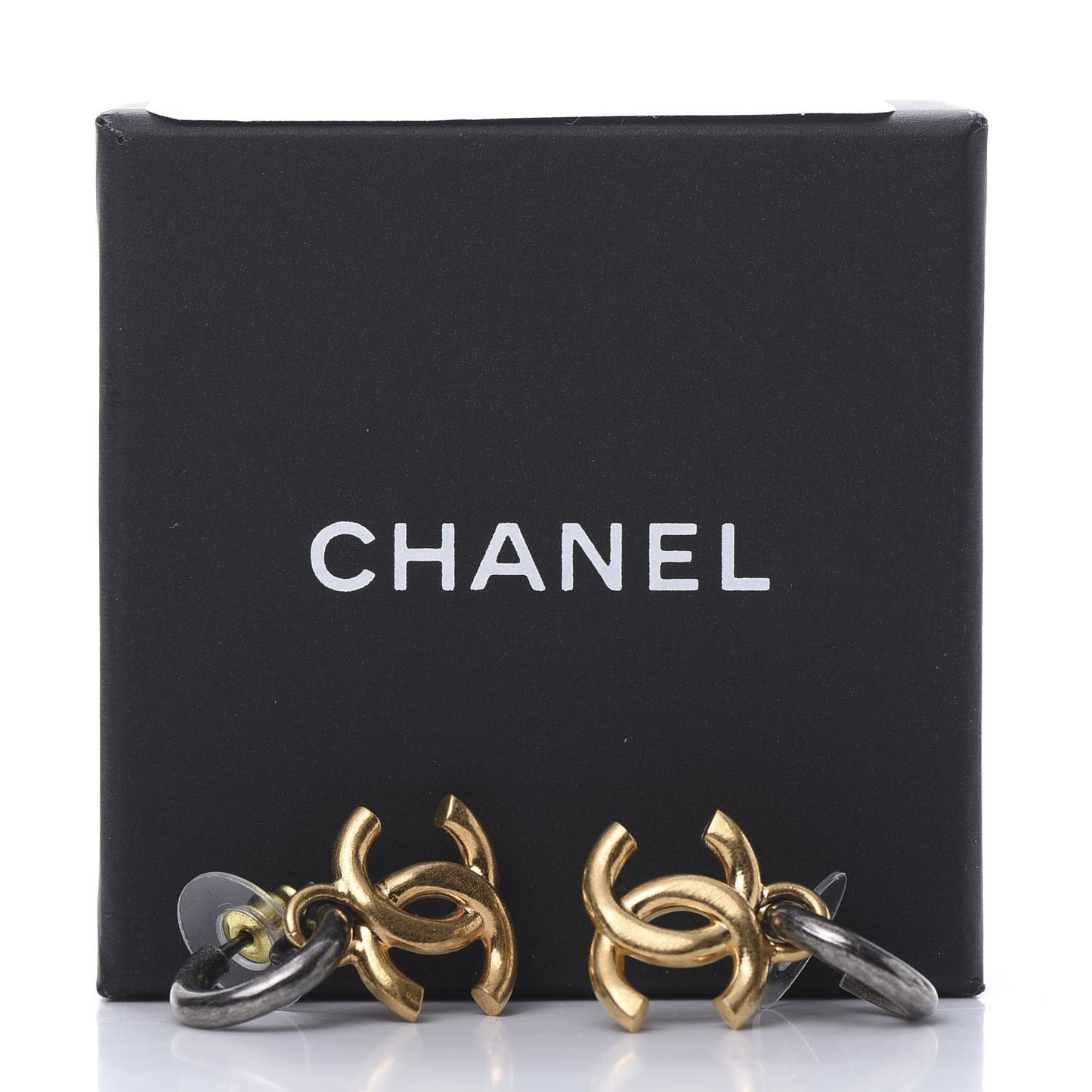 CC Drop Earrings Gold Ruthenium