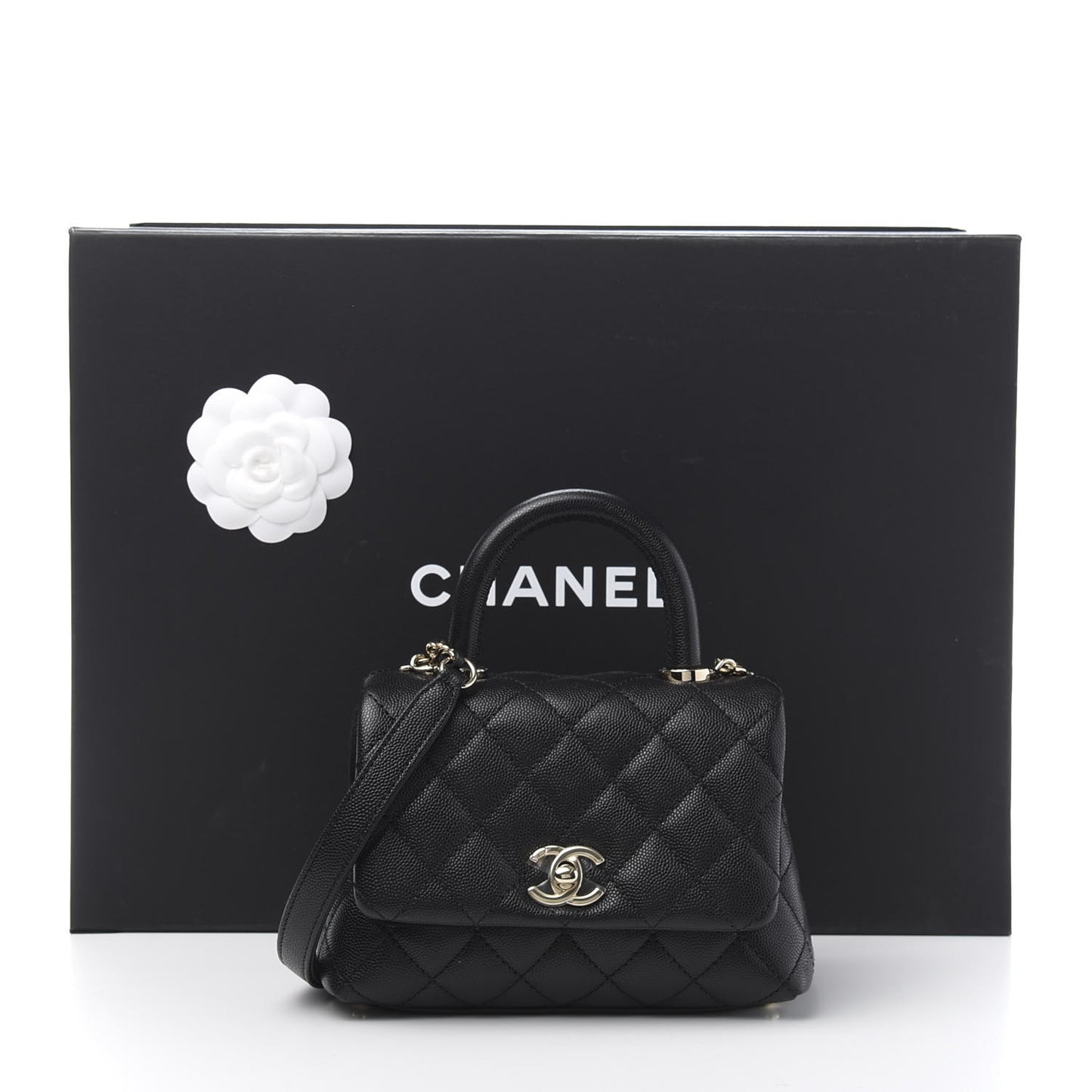 Caviar Quilted Extra Mini Coco Handle Flap Black