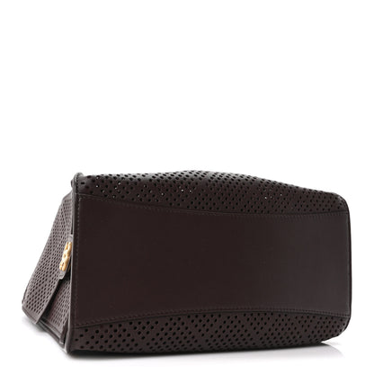 Chanel Perforated Calfskin Small Chanel 25 Handbag Dark Brown 4 of 10