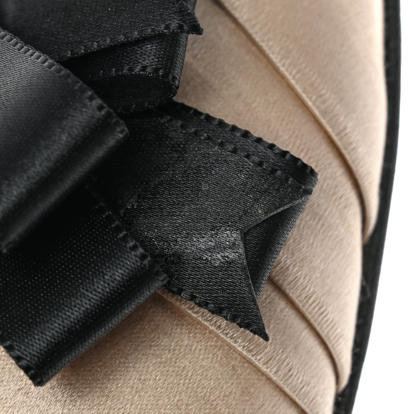 Satin CC Bow Flats 41 Beige