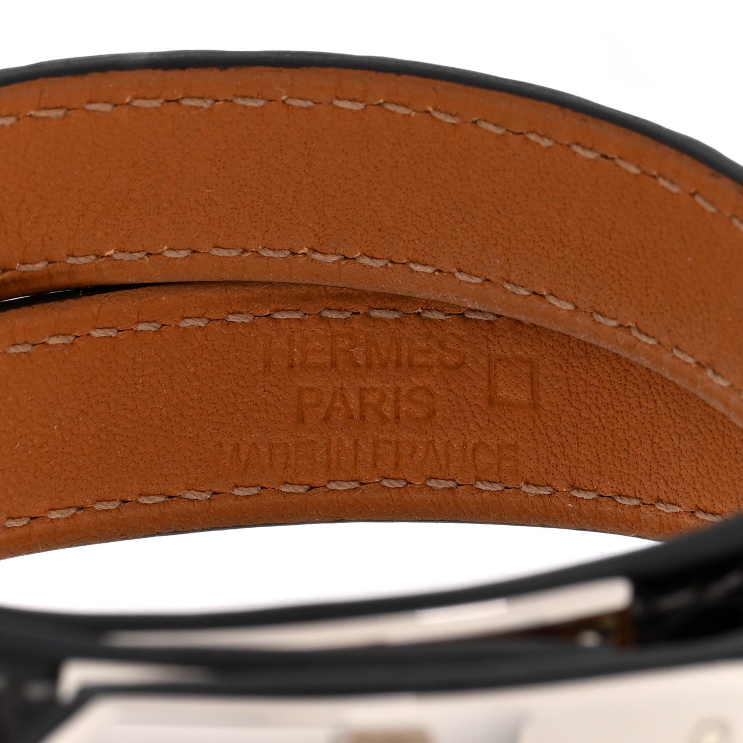 Hermes Shiny Alligator Kelly Double Tour Bracelet S Black 4 of 4