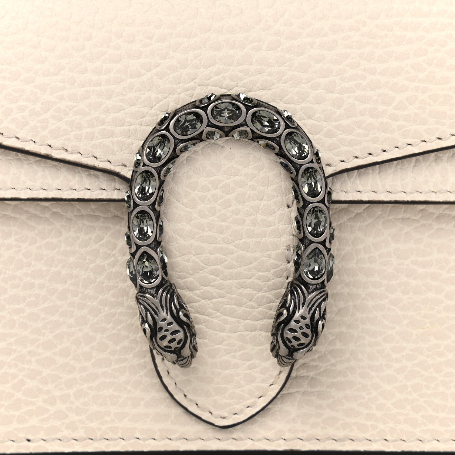 Gucci Dollar Calfskin Crystal Super Mini Dionysus Shoulder Bag Mystic White Black Diamond 8 of 12
