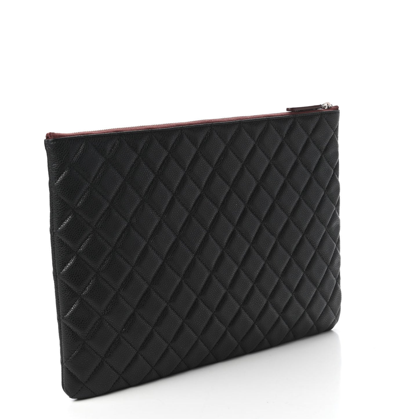 Caviar Quilted Large Cosmetic Case Black
