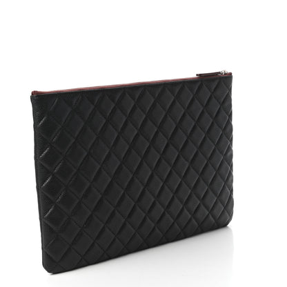Chanel Caviar Quilted Large Cosmetic Case Black 3 of 10