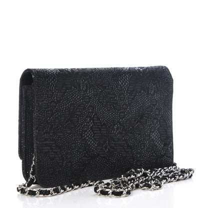 Chanel Suede Wallet on Chain WOC Black 3 of 8