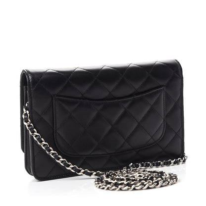 Chanel Lambskin Quilted Wallet On Chain WOC Black 3 of 12