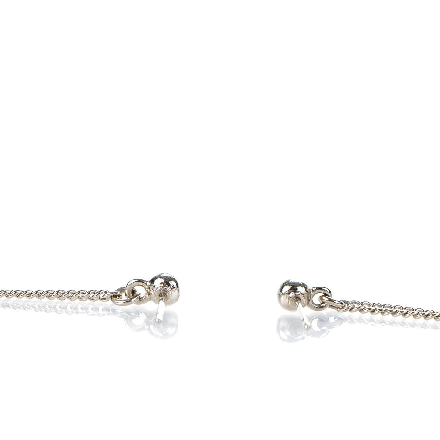 Baguette Crystal CC Dangle Earrings Silver