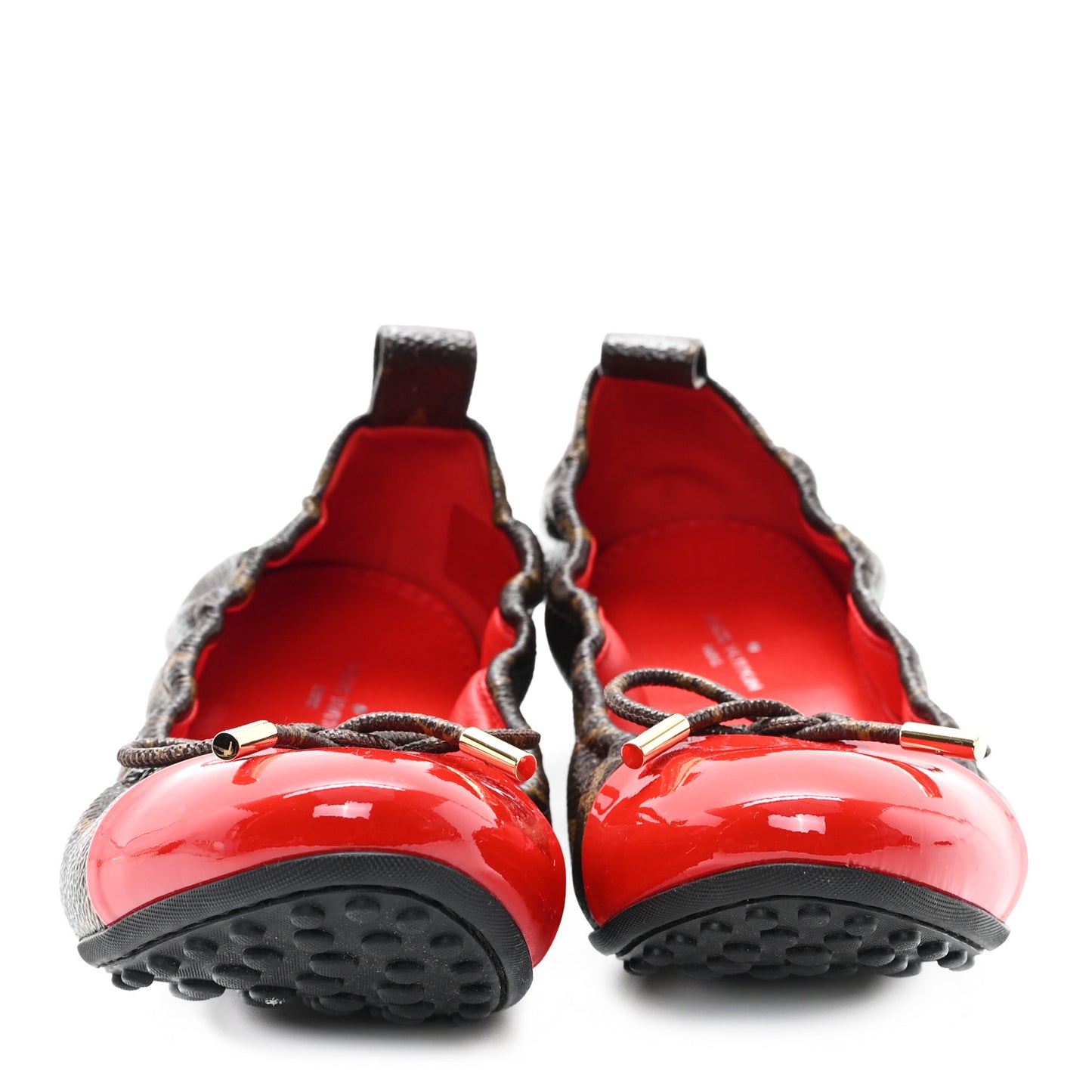 Monogram Patent Flirty Ballerina Flats 38.5 Coquelicot