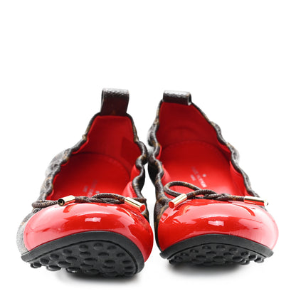 Louis Vuitton Monogram Patent Flirty Ballerina Flats 38.5 Coquelicot 3 of 11
