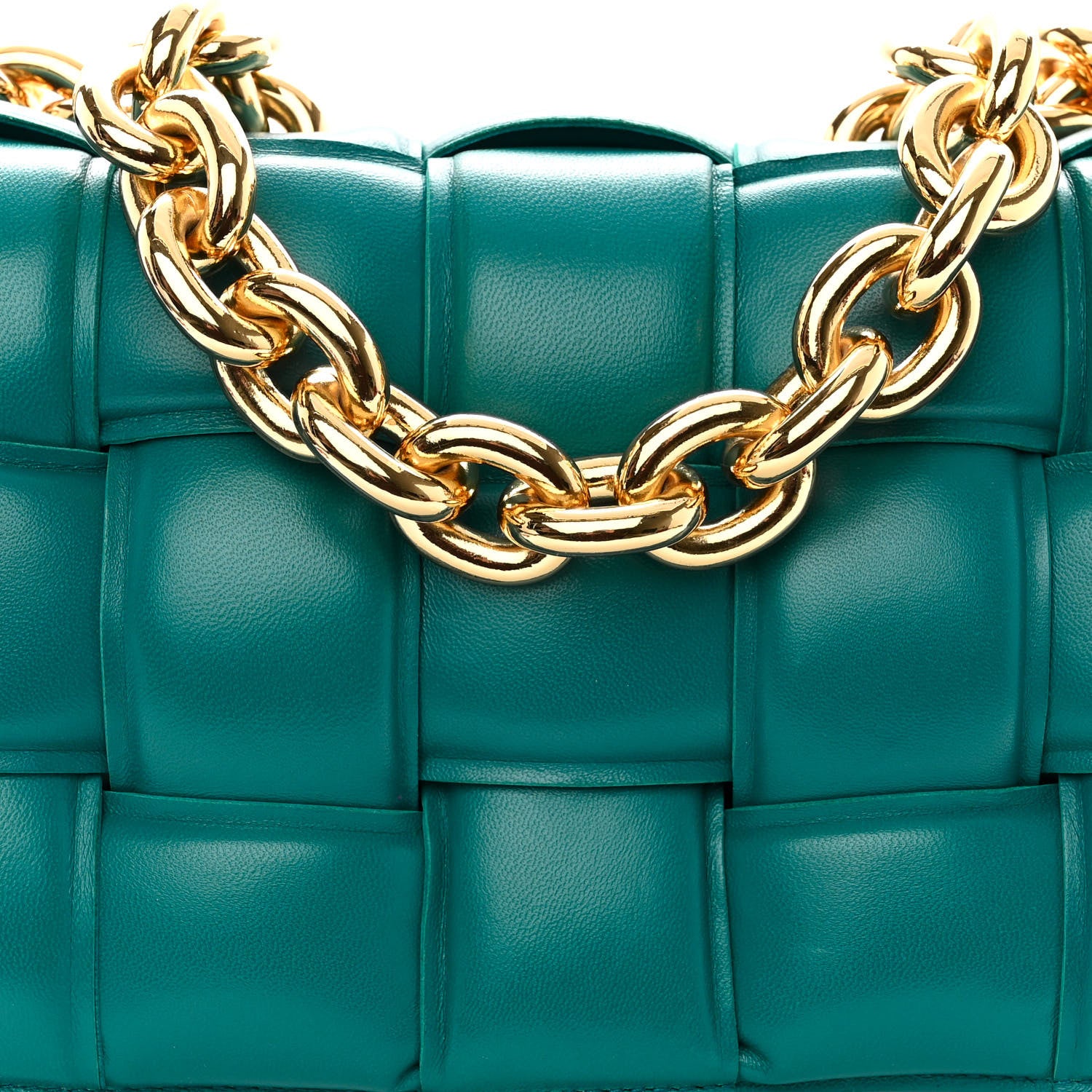 Bottega Veneta Lambskin Maxi Intreccio Padded Chain Cassette Crossbody Bag Mallard 7 of 10