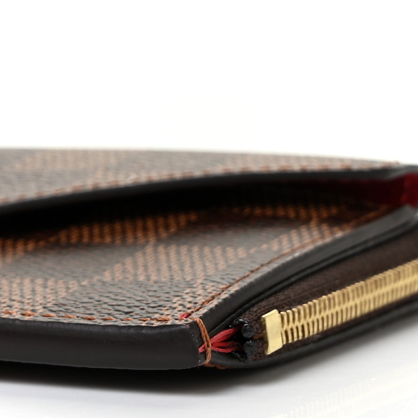 Damier Ebene Recto Verso Card Holder Red