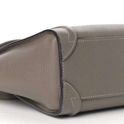 Celine Drummed Calfskin Nano Luggage Souris 8 of 12