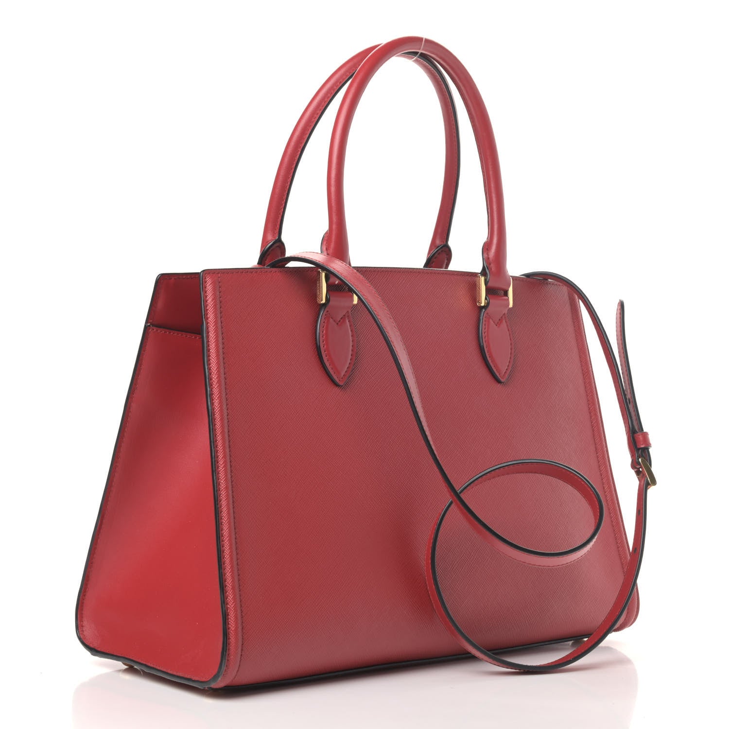 Prada Saffiano Soft Calfskin Tote Fuoco 2 of 6