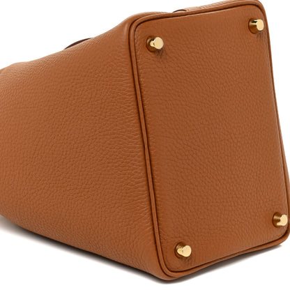 Hermes Taurillon Clemence Matte Alligator Picotin Lock Touch 18 PM Gold 7 of 9
