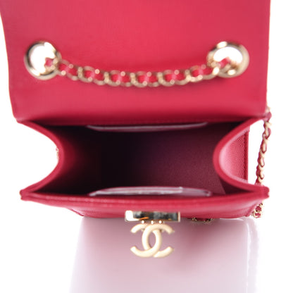 Chanel Caviar Quilted Golden Class Phone Holder Fuchsia 7 of 8