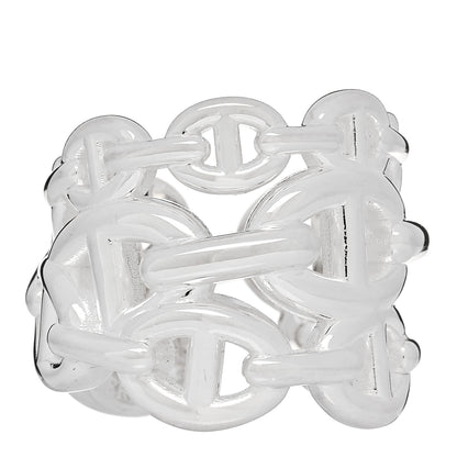Hermes Sterling Silver GM Chaine d'Ancre Enchainee Band Ring 51 5.75 1 of 6