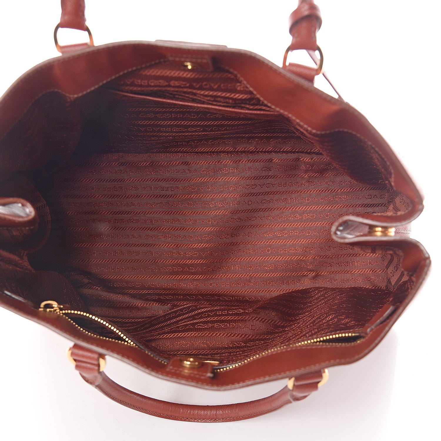 Prada Saffiano Lux Large Tote Bacca 4 of 8