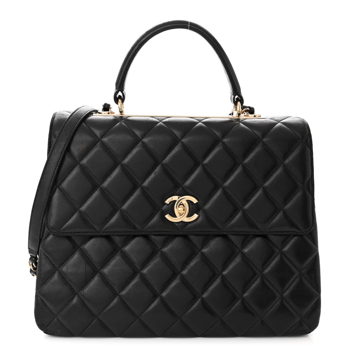 Chanel Lambskin Quilted Large Trendy CC Dual Handle Flap Bag Black 1 of 11