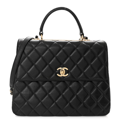 Chanel Lambskin Quilted Large Trendy CC Dual Handle Flap Bag Black 1 of 11