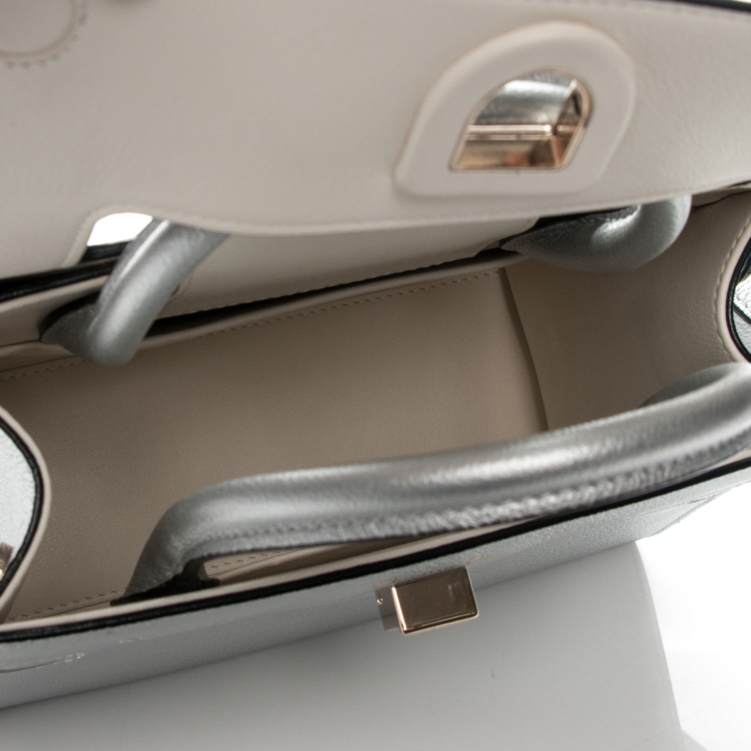 Christian Dior Grained Calfskin Mini Diorever Flap Silver 5 of 6