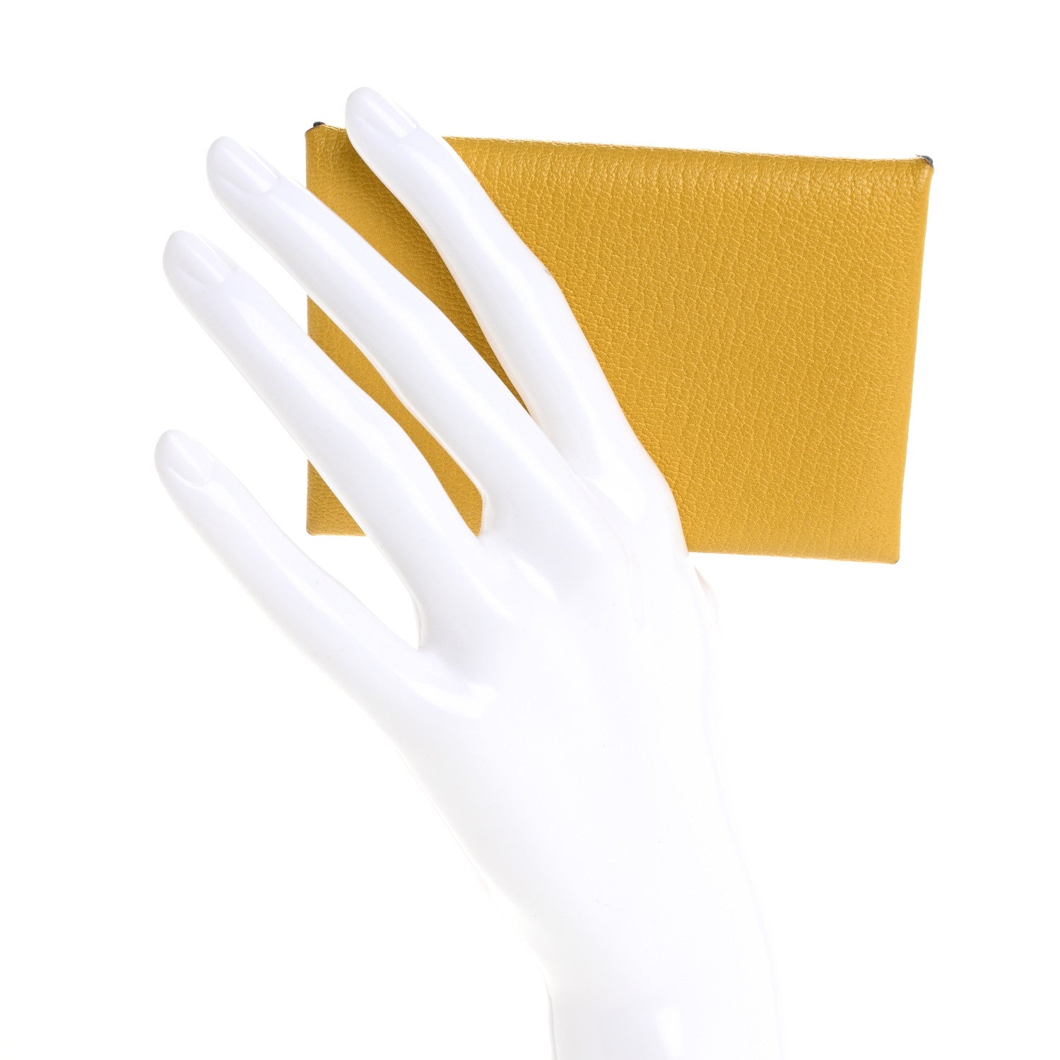 Hermes Chevre Mysore Verso Calvi Card Case Sun Bleu Frida 2 of 10