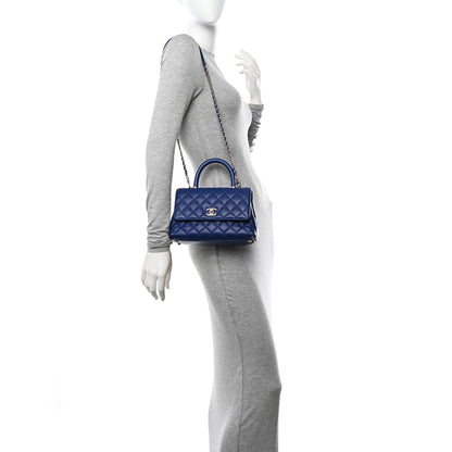 Chanel Caviar Quilted Mini Coco Handle Flap Blue 2 of 10