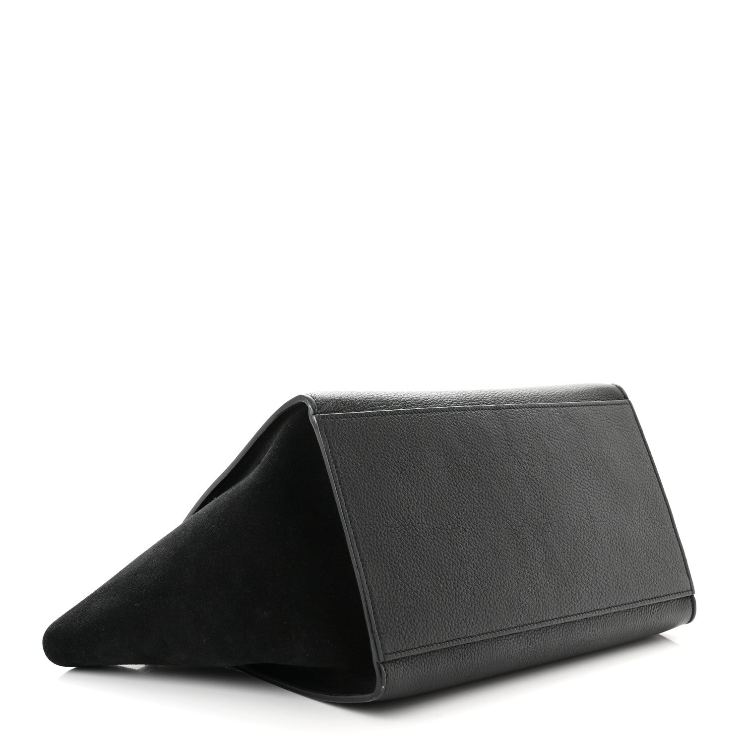Celine Drummed Calfskin Suede Small Trapeze Black 4 of 13