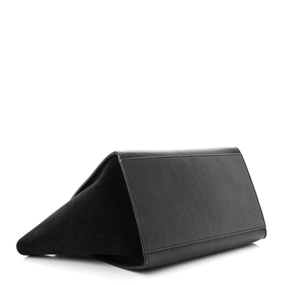 Celine Drummed Calfskin Suede Small Trapeze Black 4 of 13