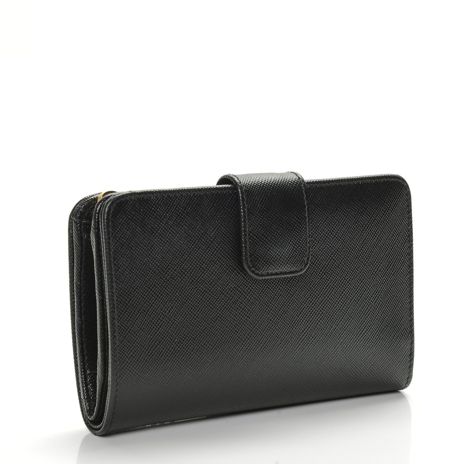 Prada Saffiano Metal Compact Wallet Black 3 of 6