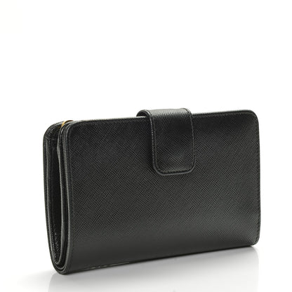 Prada Saffiano Metal Compact Wallet Black 3 of 6