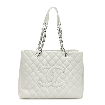 Chanel Caviar Quilted Grand Shopping Tote GST White 1 of 10