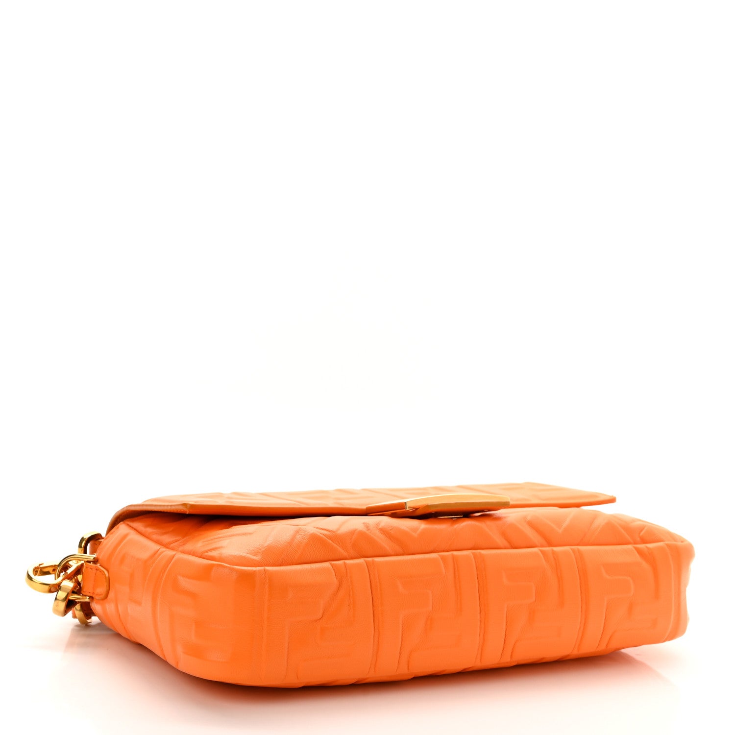 Fendi Nappa FF 1974 Embossed Baguette Clementine 4 of 11