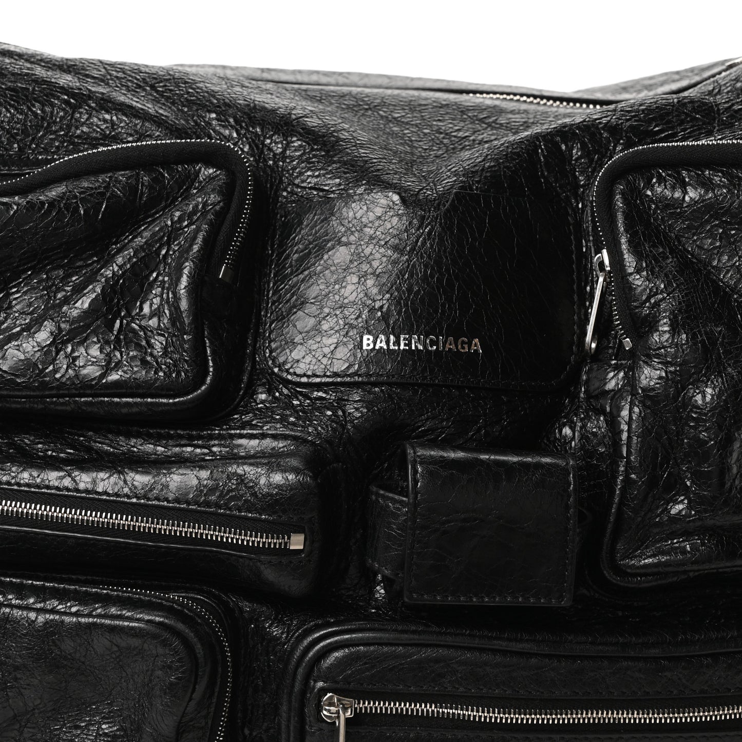 Agneau Arena Superbusy Large Sling Zip Shoulder Bag Black