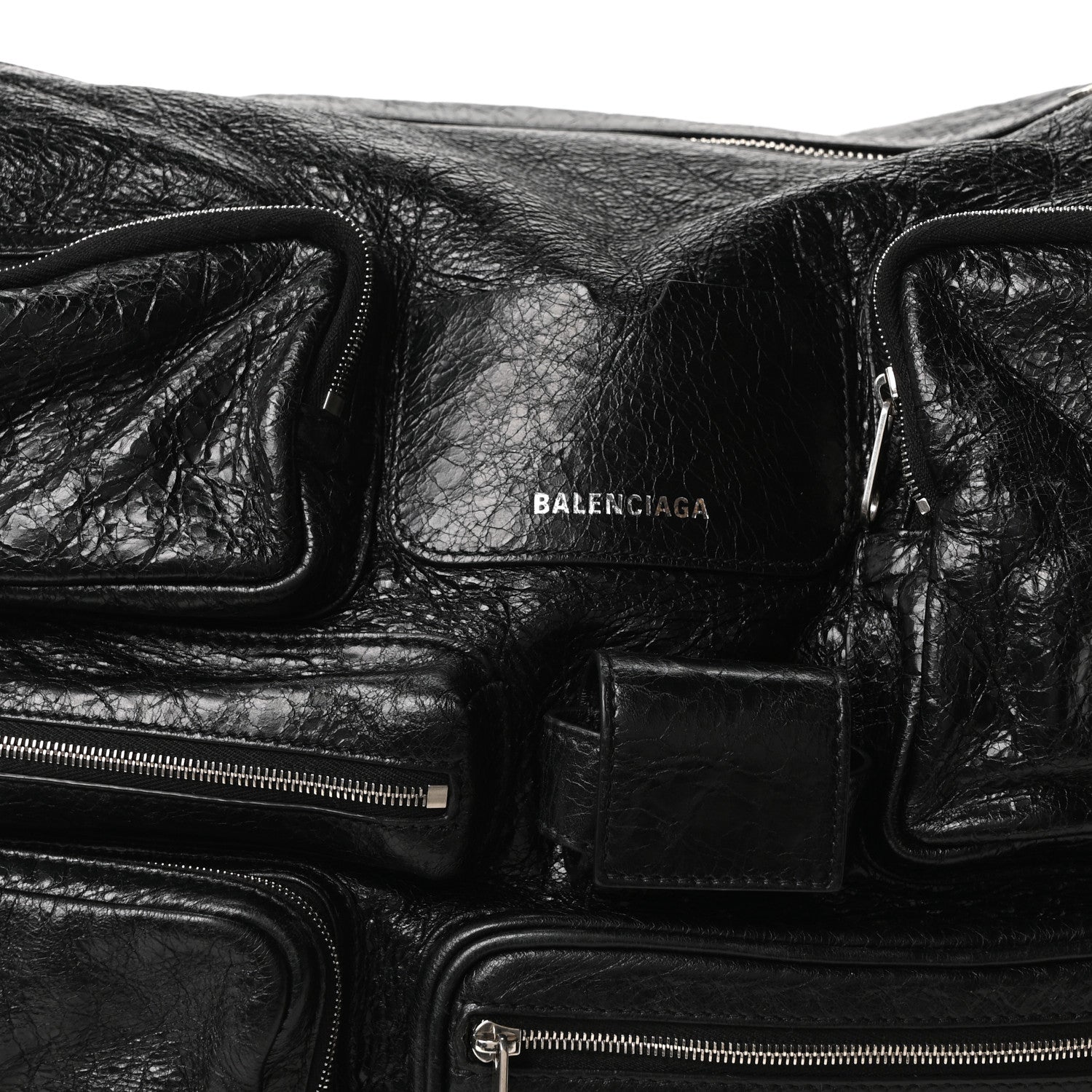 Balenciaga Agneau Arena Superbusy Large Sling Zip Shoulder Bag Black 7 of 9