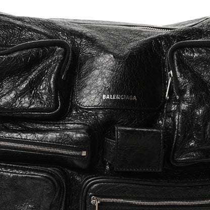 Balenciaga Agneau Arena Superbusy Large Sling Zip Shoulder Bag Black 7 of 9