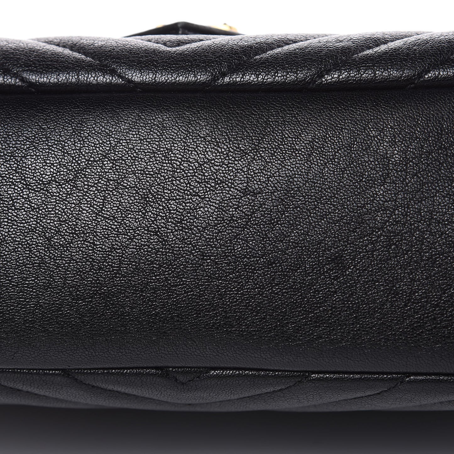 Sheepskin Matelasse Chevron Monogram Large College Satchel Black