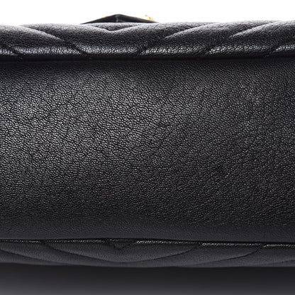 Saint Laurent Sheepskin Matelasse Chevron Monogram Large College Satchel Black 10 of 12