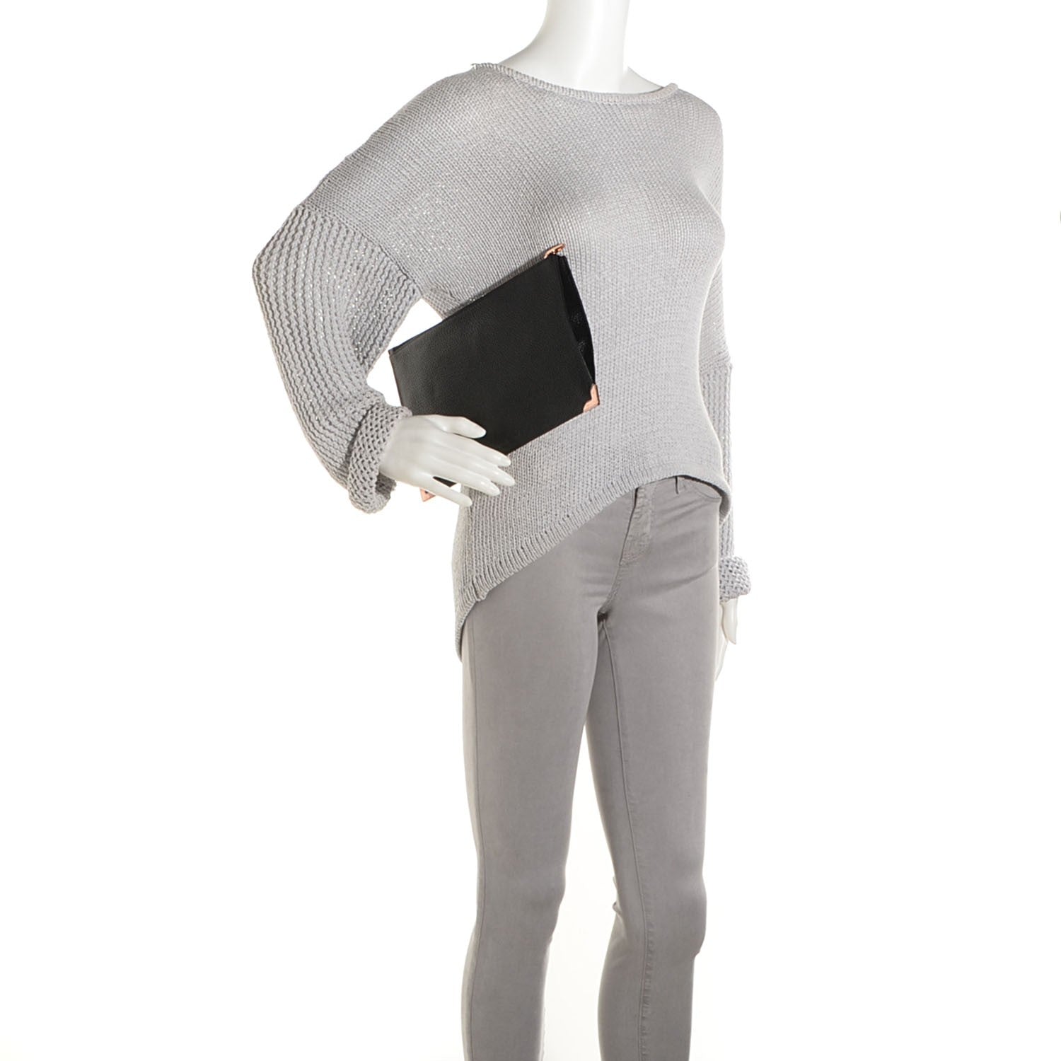 Alexander Wang Textured Leather Prisma Flat Pouch Black 2 of 6