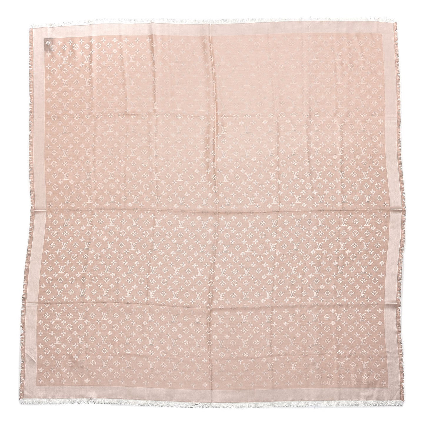 Silk Wool Monogram Shawl Rose
