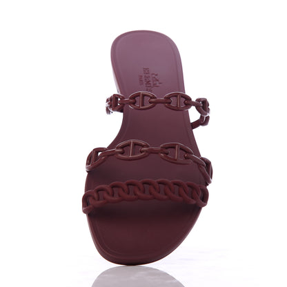 Hermes TPU Rivage Sandals 38 Bordeaux 9 of 10