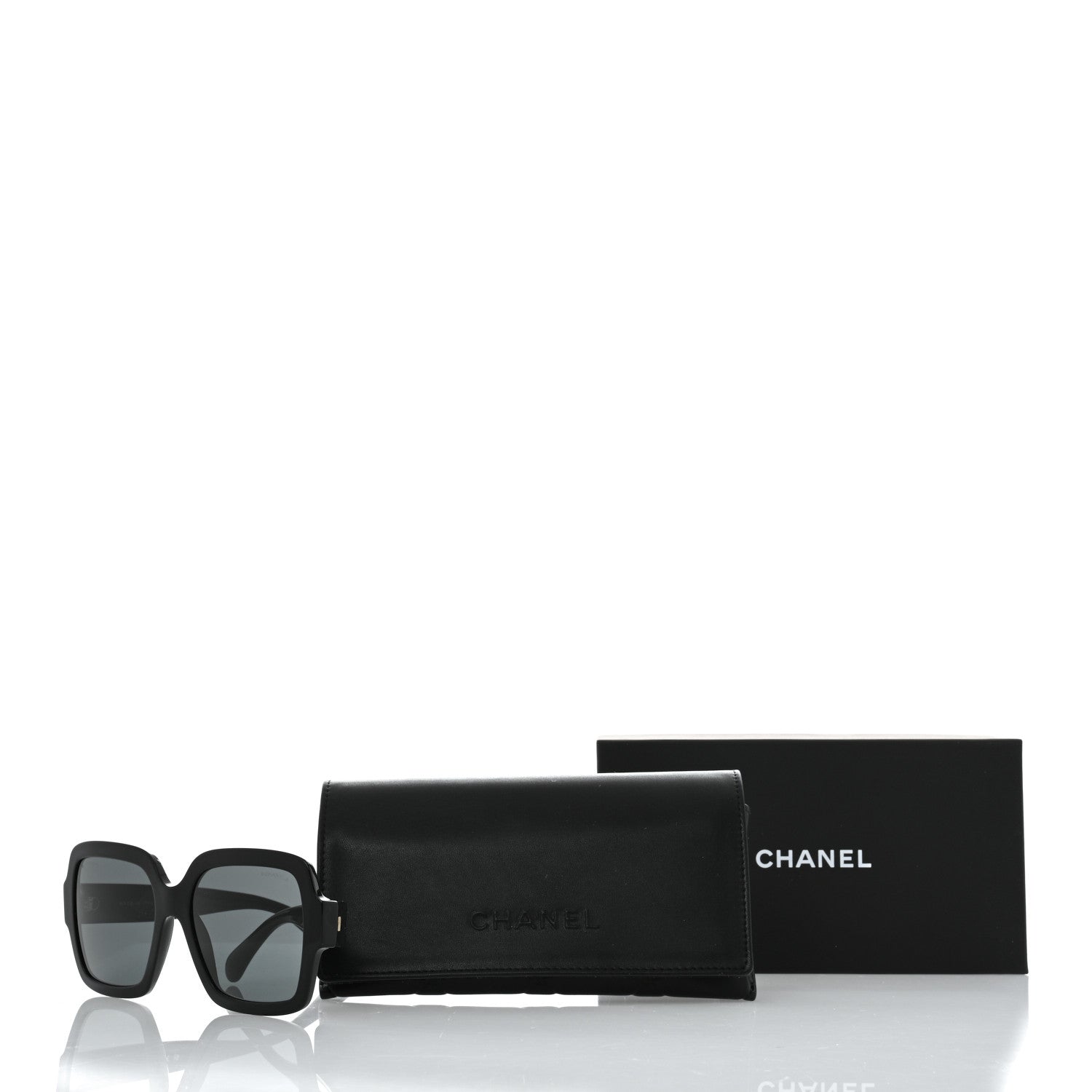 Chanel Acetate Square Heart Sunglasses 5479 Black 8 of 8