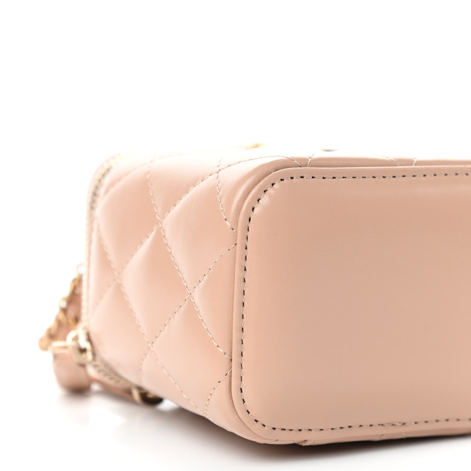 Chanel Calfskin Quilted Mini Perfect Fit Vanity Case With Chain Beige 8 of 11